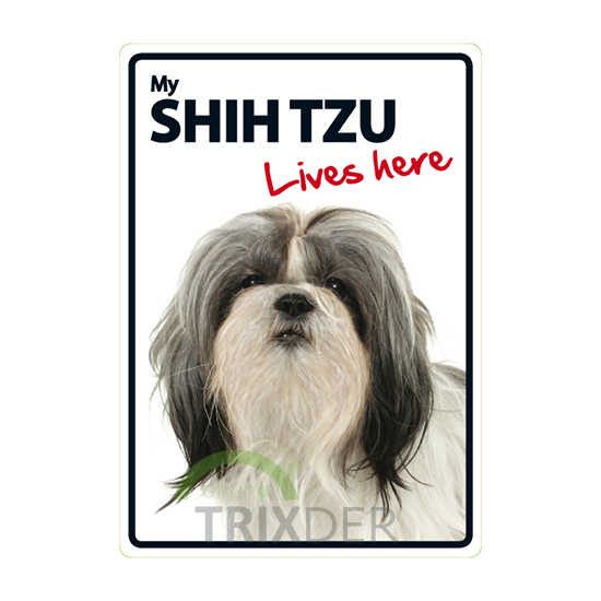 Señal A5 'Shih Tzu - Lives Here', 14.8 x 21 cm    