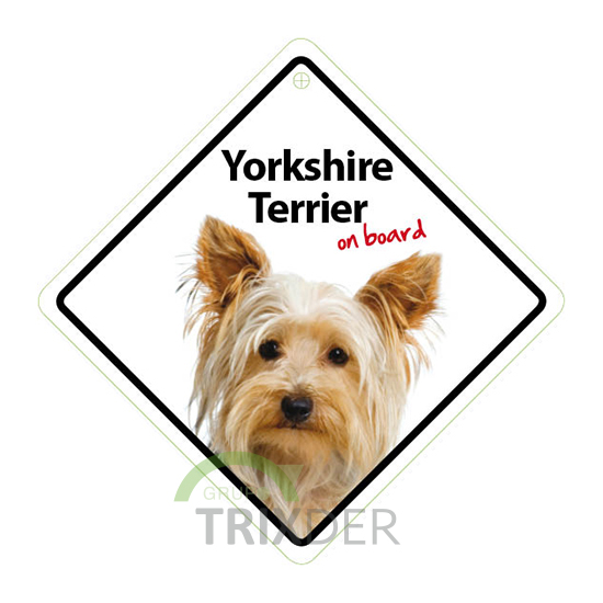 Señal Ventosa 'Yorkshire Terrier OnBoard', 14x14cm
