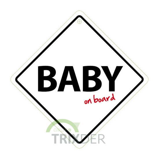 Señal con Ventosa 'Baby On Board', 14 x 14 cm     