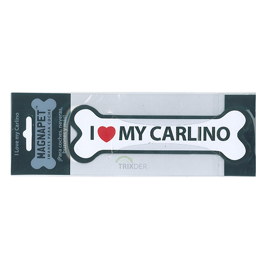 Señal-Hueso Magnético 'I Love MyCarlino', 15.5x5cm