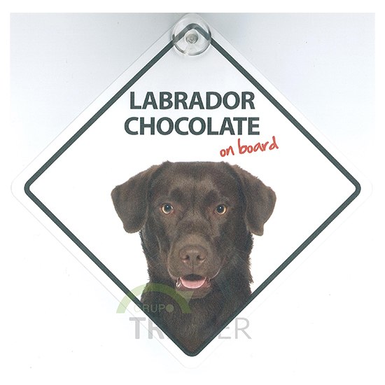 Señal Ventosa 'LabradorChocolate OnBoard', 14x14cm