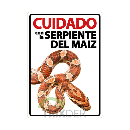 Señal A5 'Cuidado Con La Serpiente Del Maiz' 14.8x