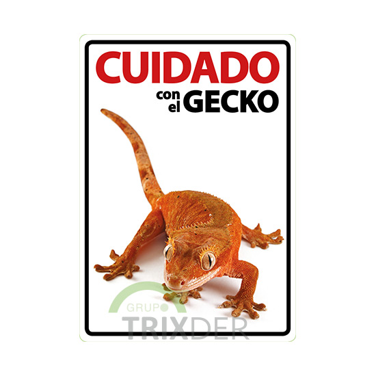 Señal A5 'Cuidado Con El Gecko' 14.8x21cm         