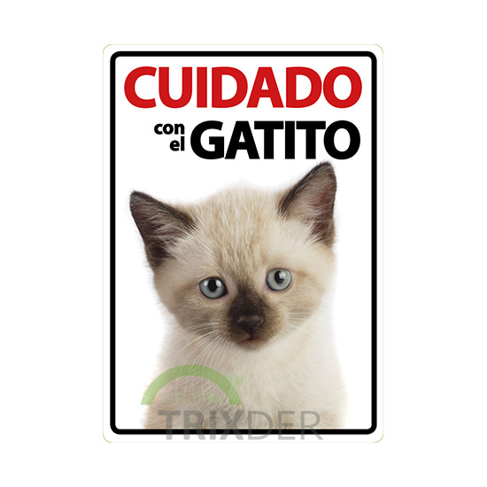 Señal A5 'Cuidado Con El Gatito' 14.8x21cm        
