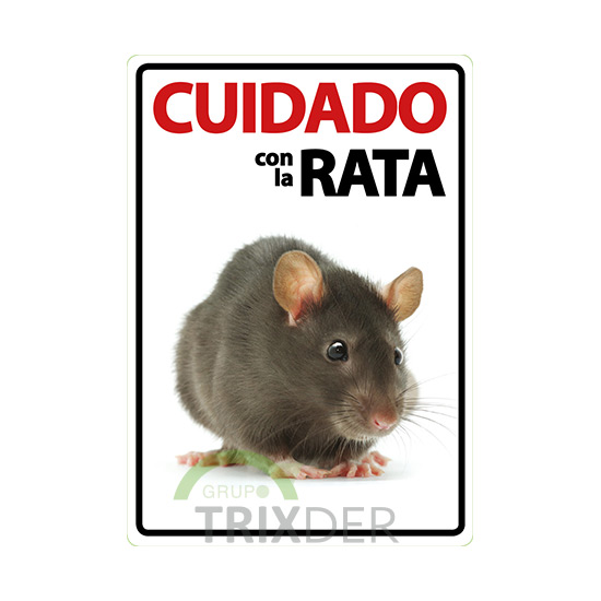 Señal A5 'Cuidado Con La Rata' 14.8x21cm          