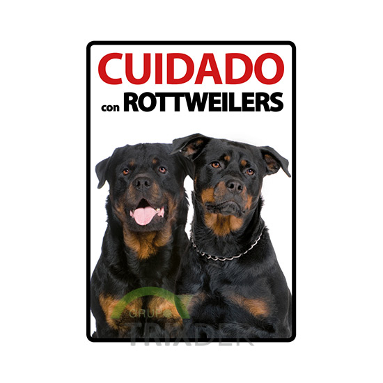 Señal A5 'Cuidado Con Rottweilers' 14.8x21cm      