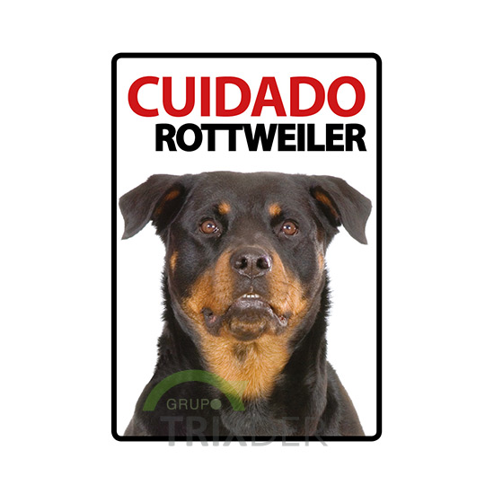 Señal A5 'Cuidado Rottweiler' 14.8x21cm           